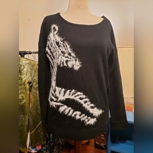 Love By Design Black and White Zebra Sweater